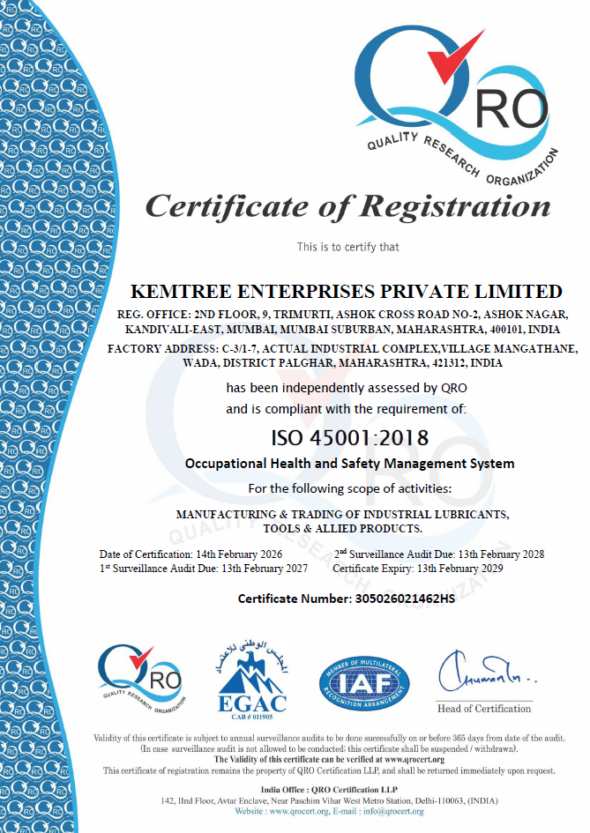 ISO- 45001-2018 Certificate Kemtree