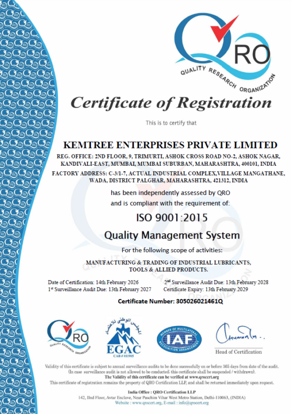 ISO- 9001-2015 Certificate Kemtree